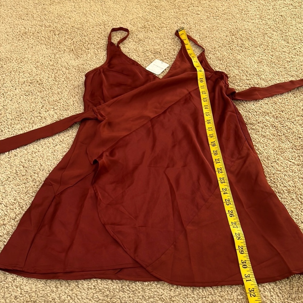 New! Free people intimately cowboy SZ XS like me wrap mini slip dress. - Picture 9 of 11